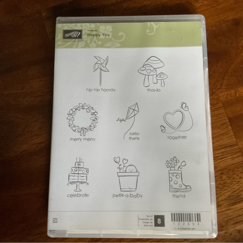 Stampin Up! Hostess Set - Happy You set of 8 clear mount stamp set